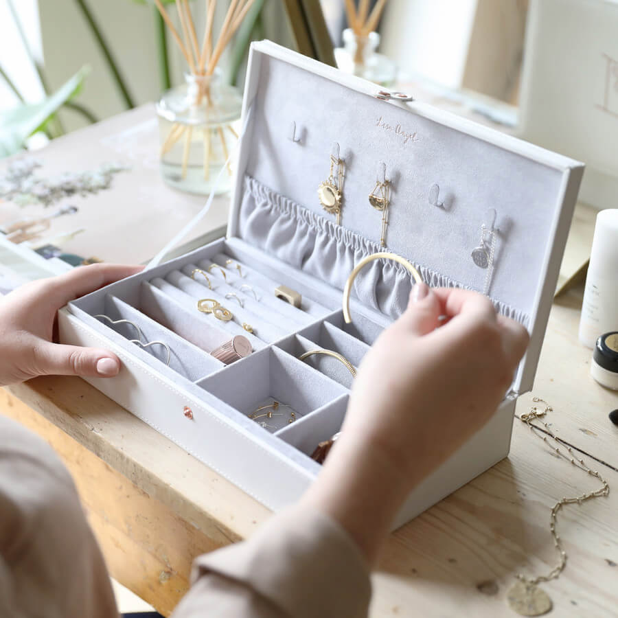 Large White Jewellery Box, PU Leather