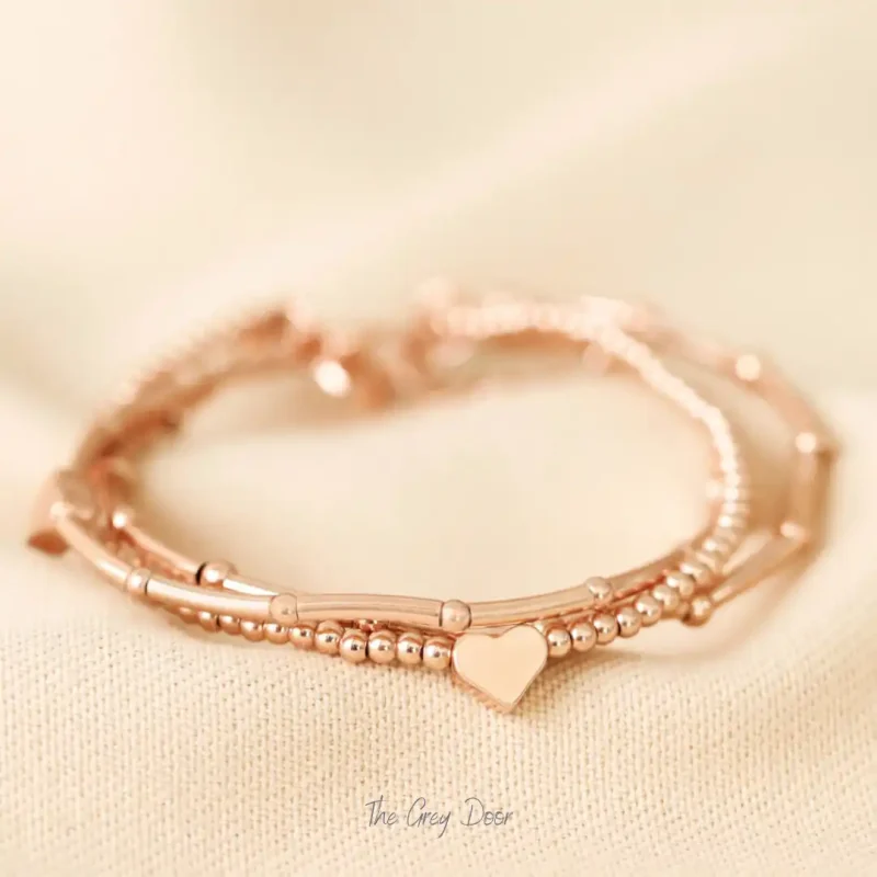 Jewellery - Heart Beaded Triple Layered Bracelet